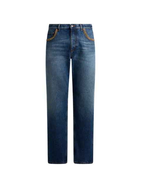 ETRO straight-leg cotton denim jeans with contrasting details Blue MRNB0021AC358