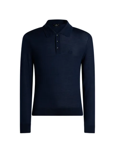 ETRO polo-style wool and silk sweater Blue MRKN0014AU12Q