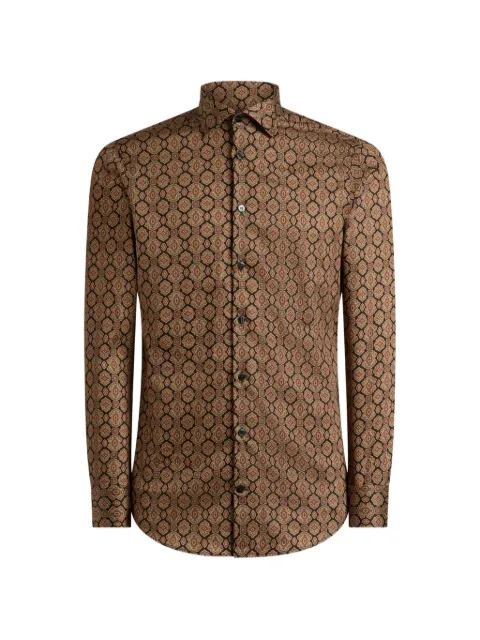 ETRO cotton satin shirt with medallion-motif Black MRIB000599SA51S