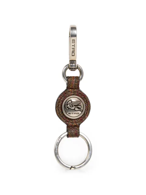 ETRO circular Arnica key ring with Pegaso coin Brown MP2H0004AA112