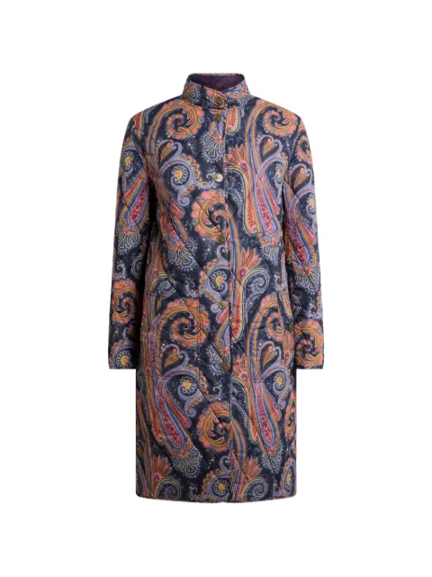 ETRO quilted paisley coat Blue WRBB002299SAS1J