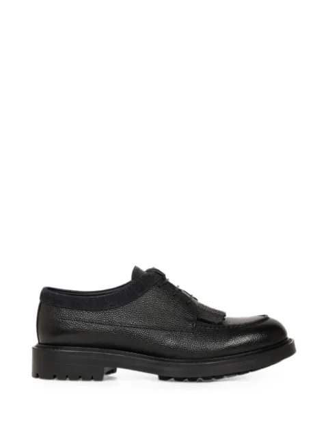 ETRO lace-up grained-leather loafers Black MS4J0016AP114