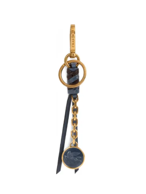 ETRO nappa leather charm with chain and Pegaso coin Blue WP2I0049AP11U