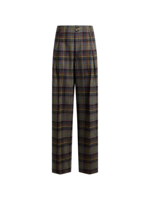 ETRO stretch wool trousers with check motif Grey WREA008899TQB92