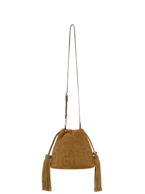 ETRO mini suede Kalispera bag with patch and tassels Neutrals WP1B0041AE11M