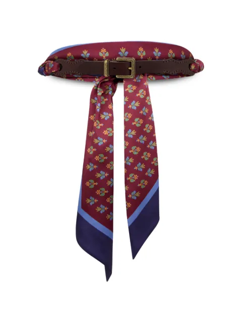 ETRO leather belt with printed scarf Red WP3B0104AK19L