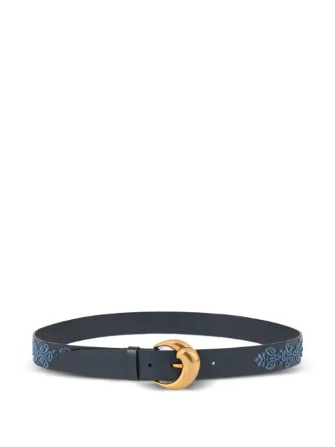 ETRO leather belt with embroidered motif Blue WP3B0106AR128