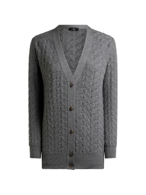 ETRO wool cardigan with Paisley detailing Grey WRKE0182AU11Z