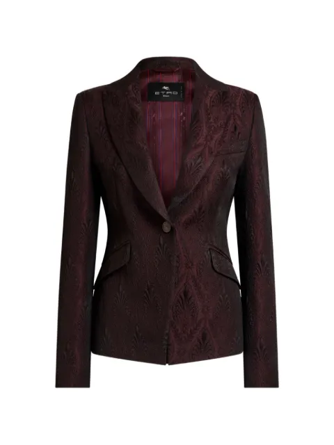 ETRO single-breasted jacquard jacket with floral medallion motif Red WRCA008199TJE17