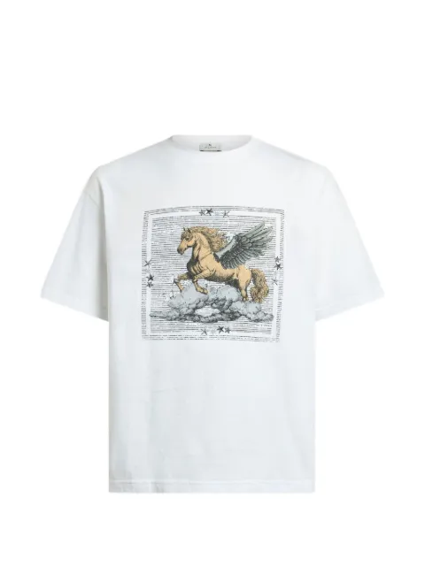 ETRO cotton-jersey t-shirt with placed Pegaso-print White MRMA0004AK16W