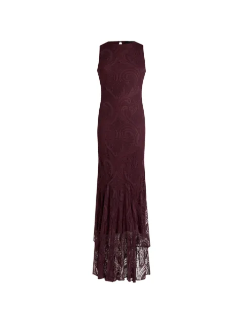 ETRO paisley-lace asymmetric-hem asymmetric dress Red WRHA045399IAE12