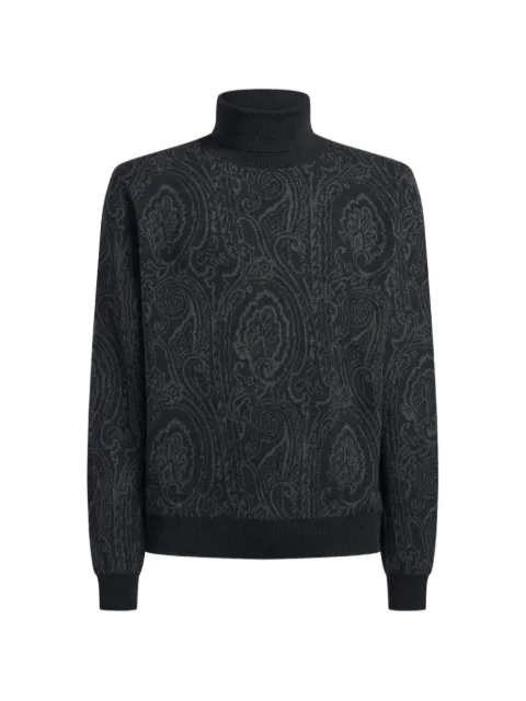 ETRO wool-blend jacquard turtleneck with arnica-motif Black MRKF0067AQ12X