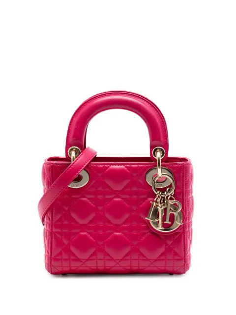 Christian Dior Pre-Owned 2015 Mini Lambskin Cannage Lady Dior satchel Pink FQ2UCP08RXMLIRMT