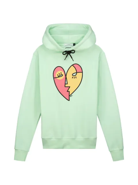 Collect The Label Heart-print drawstring hoodie Green HEARTHOODIE