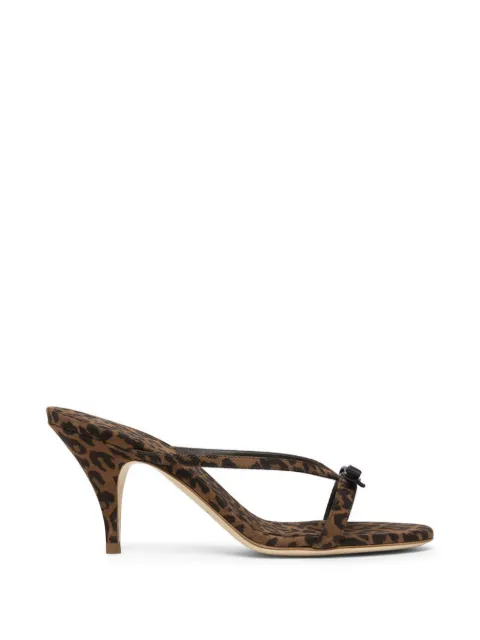 3juin Linda leopard-print bow-detail sandals Brown PRETTYLEOPARD