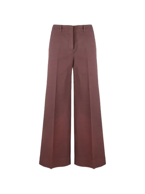 slowear wide-leg pressed-crease trousers Brown 176880D6207
