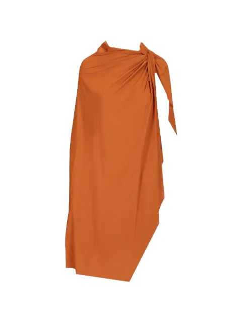 Amazuìn Milla knot-detail wrap skirt Orange 10MILUCA