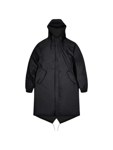 Rains fishtail-hem drawstring-hood parka Black 1814001