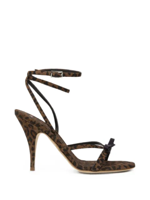 3juin leopard-print bow-detail sandals Brown MEGANLEOPARDDARKVIOLET