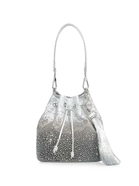 Judith Leiber Piper crystal-embellished bucket bag Silver H270001