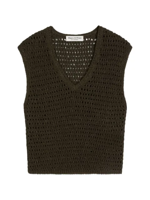 Marc O'Polo open-knit V-neck vest Green 5000014401