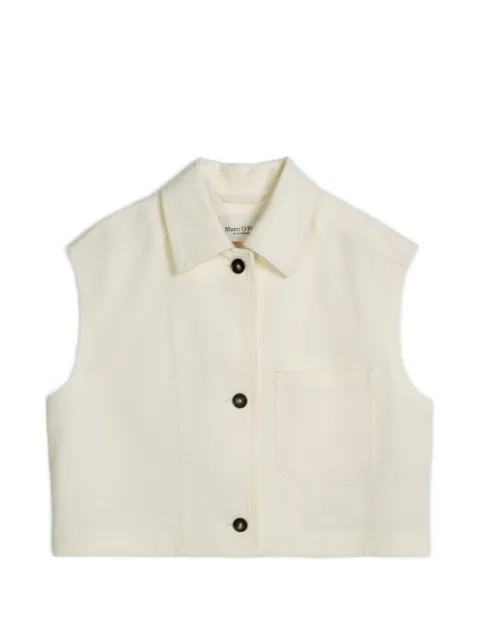 Marc O'Polo cropped button-up vest White 5000014310