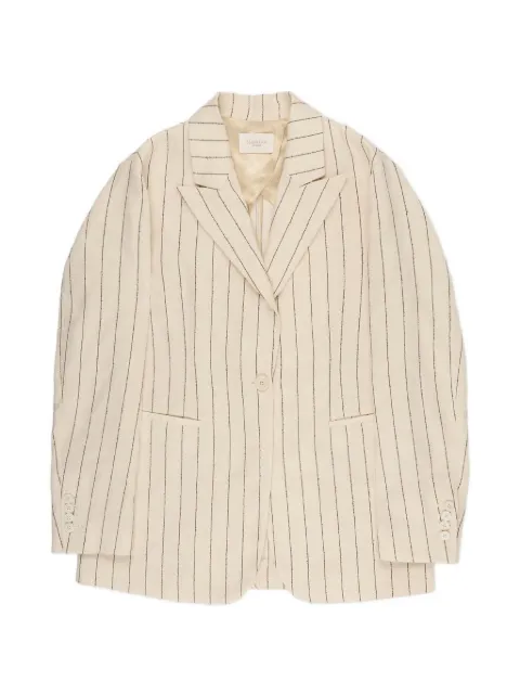 slowear pinstripe-pattern notched-lapels blazer Neutrals 6B1033N7067