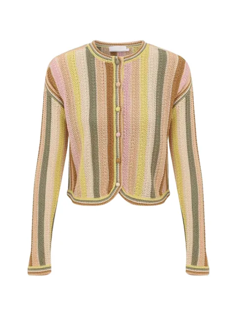 ZIMMERMANN Indra stripe crochet cardigan Neutrals 9188TSS262