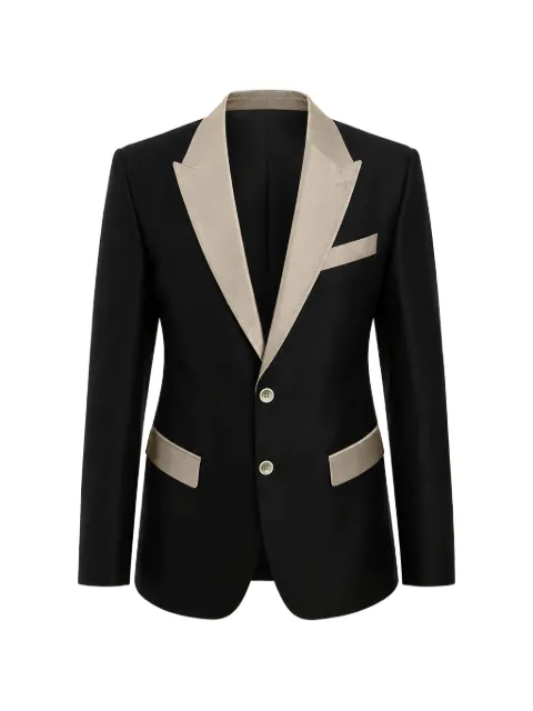 Dolce & Gabbana silk peak-lapel suit jacket Black P00984484