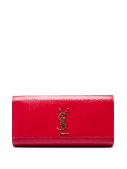 Saint Laurent Pre-Owned 2013 Grain de Poudre Monogram Cassandre clutch bag Pink 4RMKCMJH3RAC04HX