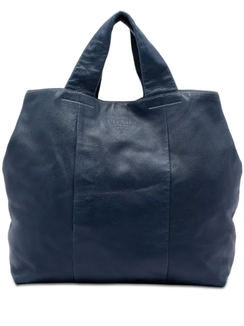Prada Pre-Owned 2013-2026 Vitello Daino Shopper tote bag Blue 3G6L951LO03J7BMF