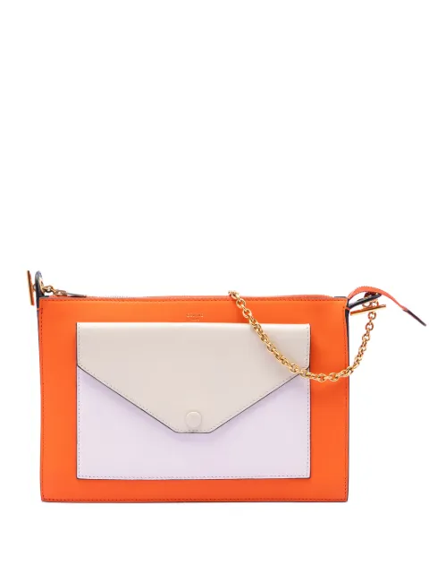 Celine Pre-Owned 2014 Tricolor Leather Pocket Envelope Zip crossbody bag Orange 0QYW2CZNEAK4WPJO