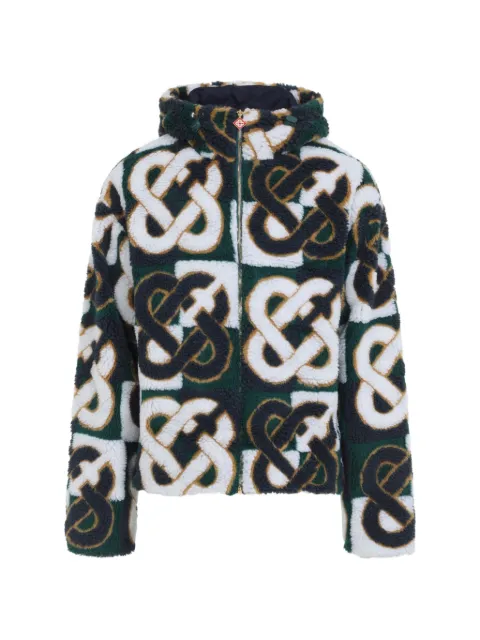Casablanca check monogram fleece jacket Green MPF26JK49801
