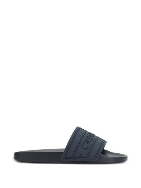 Casablanca logo-embossed slides Blue APF26FW11201M