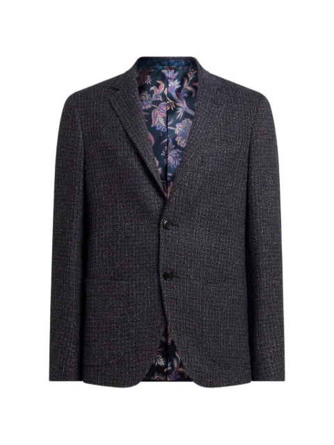 ETRO single-breasted wool-blend bouclé jacket Blue MRCA000799TTB13