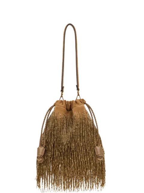 ETRO small suede Kalispera bag with bead fringes Gold WP1B0025AR11X