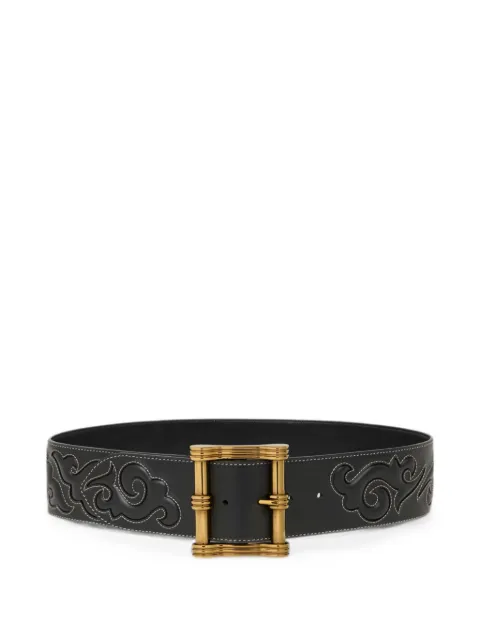 ETRO leather belt with Texan embroidery Black WP3B0044AR124