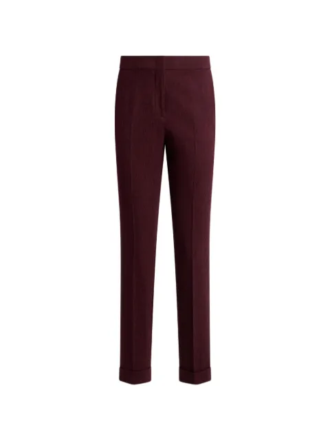ETRO cropped wool jacquard trousers with medallion motif Red WREA000299TUB14