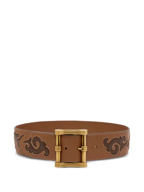 ETRO leather belt with Texan embroidery Brown WP3B0044AR124