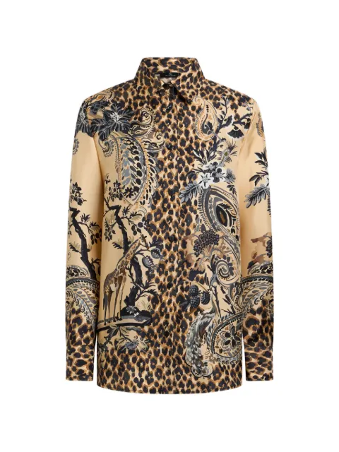 ETRO silk shirt with place leopard print Neutrals WRIA0013AK163