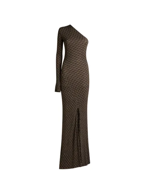 ETRO ribbed long dress with micro diamond motif Brown WRKA0159AE115