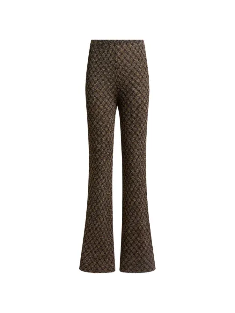 ETRO fit-and-flare jacquard trousers with micro diamond motif Brown WRKC0005AE115