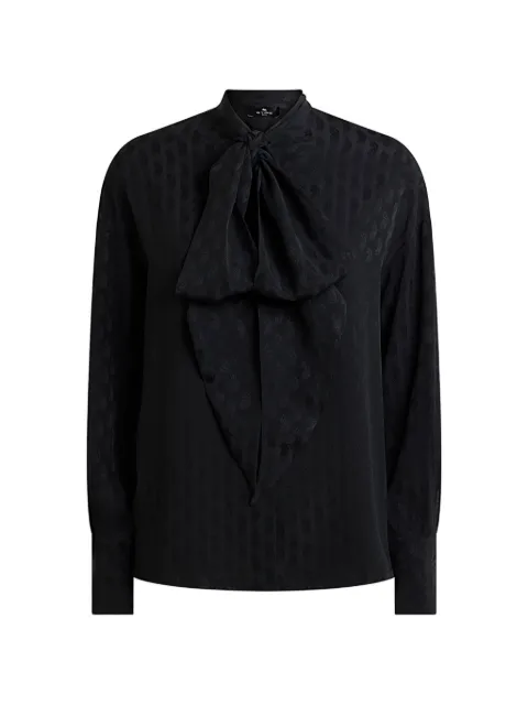 ETRO silk-blend jacquard shirt with silk scarf and Paisley motif Black WRIA007799TJAA2