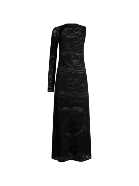 ETRO jacquard long dress with Paisley motif Black WRKA0173AQ11P