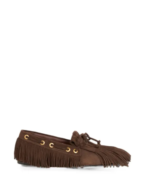 ETRO suede boat loafers with fringing Brown WS4S0001AP192