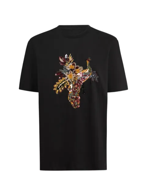 ETRO cotton T-shirt with peacock embellishment Black WRMA0005AR129