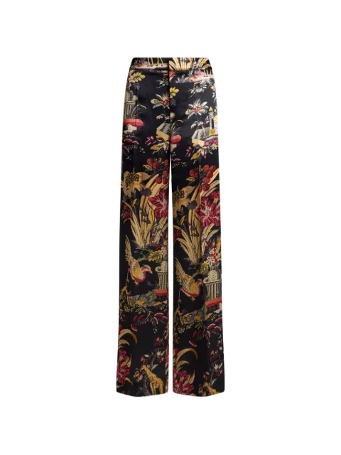 ETRO floral-print satin trousers Black WREA0051AK168