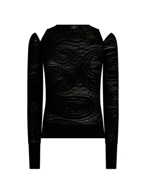 ETRO jacquard sweater with cut-out detail and Paisley motif Black WRKE0427AQ11P