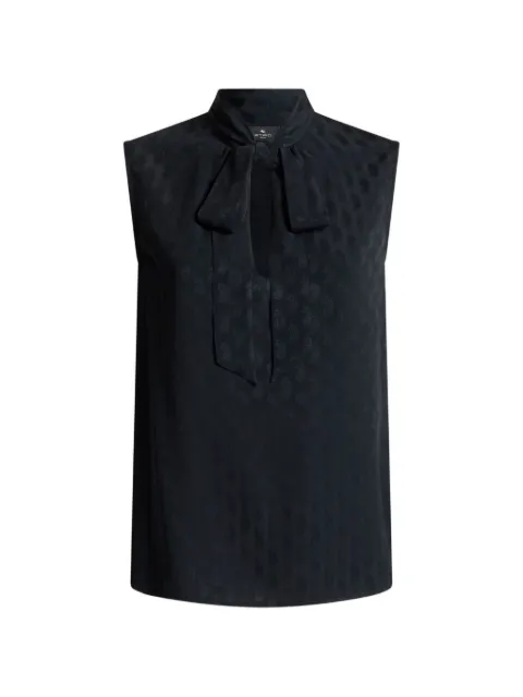 ETRO silk-blend jacquard top with silk scarf and paisley Black WRJA019799TJAA2