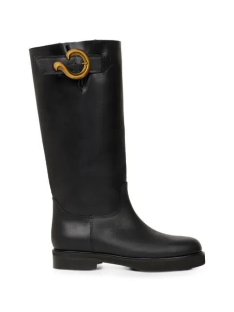 ETRO leather boots with Paisley-buckle Black WS4A0022AP11V